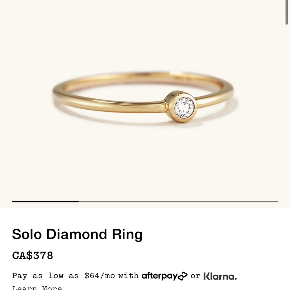 Mejuri Gold Solo Diamond Ring Minimalist Elegance